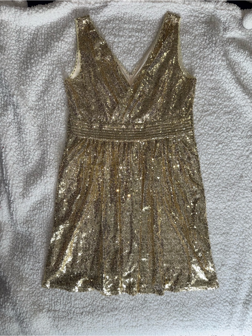 Kate Kasin Gold Sequin Dress